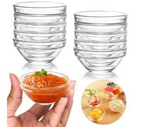 Mispudin 10-Pack Mini Glass Bowls, 75ml Small Glass Bowls for Dips, 3in Ingredient Prep Bowl for Cooking, Sauce Dish Small for Condiment, Spices, Starter - Dishwasher Safe