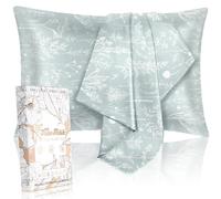 Miss Adola 2 Pack Mulberry Silk Pillow Case for Hair and Skin 19 Momme Queen 30"x20" Floral Plants Sage Green Silk Pillowcase Soft Smooth Silk Pillowcase Sleeping for Moms, Women