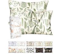 Miss Adola 2 Pack Silk Pillowcases - 20x30 Inch Queen Size Silk Pillow Cases with Hidden Zipper for Women Lady Smooth Soft Breathable Cooling Design Pillowcases for Hair and Skin, Green Leaf