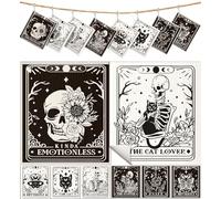 Miss Adola 8 Pack Reusable Kitchen Dishcloths - Absorbent, Fast Drying, Washable Swedish Towels with Cute Black Skull Design