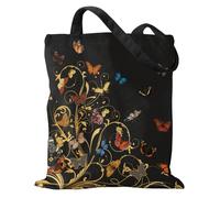 Miss Adola Aesthetic Canvas Tote Bag for Women - Reusable Tote Shoulder Bag Casual Bag for Vacation, Shopping, Work, Gym, Vine Butterflies, One Size, Vine Butterflies