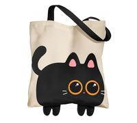 Miss Adola Black Cat Graphic Cute Tote Bag for Women - Magnetic Closure & Inner Pocket, Adorable Little Feet, 16"x15" Funny Cartoon Design Tote Bags for Girls