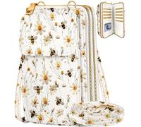 Miss Adola Cell Phone Purse for Women - Cute Leather Small Crossbody Bags for Girls Ladies Purse Wallet with Adjustable Strap Zipper and Card Slots for iPhone, White Flower