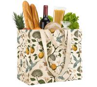 Miss Adola Extra Large Canvas Grocery Tote Bag, Lemon & Birds, 1-pack