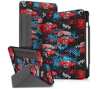 Miss Adola for iPad 9th/8th/7th Generation 10.2 Inch Case with Pen Holder for Boys Girls Women Men Cute Cartoon Anime Cool Funny Protector Stand Tablet Cover for Apple i Pad 7/8/9, Red Car