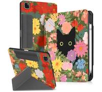 Miss Adola for iPad Air 11 Inch M3 2025 & M2 2024/Air 5th/4th Generation 10.9 Inch/Pro 11 Inch Case - with Pen Holder for Girls Boys Women Men Cute Cartoon Cool Anime Kawaii Fun, Cat Flower