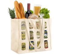 Miss Adola Large Canvas Grocery Tote Bag - Reusable Shoulder Bags with 6 Inner Pockets & Shoulder Strap and Handle Cute Aesthetic Designer Heavy Duty Shopping Totes for Groceries, Pickle Jar