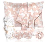 Miss Adola Mulberry 1Pack Silk Pillow Case for Hair and Skin 19 Momme Standard 75 x 50cm Pillowcase with Eye Mask & Scrunchie Soft Silk Pillowcase Sleeping Gift for Women, PK Butterfly