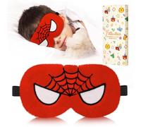 Miss Adola Sleep Mask for Kids - Cute Cartoon Plush Fuffy Sleeping Eye Cover Red Kawaii Soft Eyeshade with Adjustable Strap Animal Eye Blindfold for Kids Girls Boys Teens