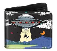 Miss Adola Wallet for Boys Mens Leather RFID Wallet with Zip Pocket, Bi-fold Wallet Cute Kawaii Cartoon Cool Credit Card Holder Minimalist Slim Coin Purse Gift for Teens Girls Kids, Airship