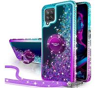Miss Arts for Samsung galaxy A12 Case,Glitter Case with Stand. Purple