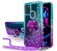 Miss Arts for Samsung galaxy A21S Case,Glitter Case with Stand. Purple