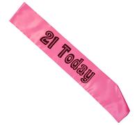 Miss Behave Birthday Party Pink Sash with Black Writing - 21st Birthday