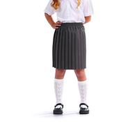 Miss Chief Ages 2-20 Girls Ladies School Uniform Box Pleated Formal Elasticated Skirt Black Grey Navy + UK M, L, XL, XXL