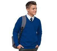 Miss Chief Boys Girls School Jumper V Neck Sweatshirt Uniform Age 3 4 5 6 7 8 9 10 11 12 (9-10 yrs, Royal Blue)