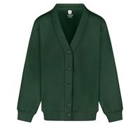 Miss Chief Girls School Cardigan Fleece Sweatshirt Uniform Schoolwear Age 2 3 4 5 6 7 8 9 10 11 12 13 14 + Adult Sizes Bottle Green