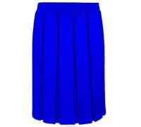Miss Chief Girls School Skirt Pleated Elasticated Black Grey Navy Green Tartan Blue Formal (Age 11/12, Royal Blue)