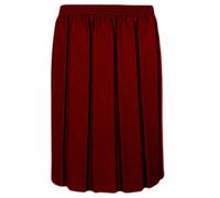 Miss Chief Girls School Skirt Pleated Elasticated Black Grey Navy Green Tartan Blue Formal (Age 9/10, Wine)