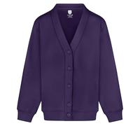 Miss Chief Girls Smart School Cardigan Sweatshirt Uniform Age 3 4 5 6 7 8 9 10 11 12 13 ((22) 3-4yrs, Purple)