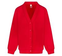 Miss Chief Girls Smart School Cardigan Sweatshirt Uniform Age 3 4 5 6 7 8 9 10 11 12 13 ((28) 7-8yrs, Red)