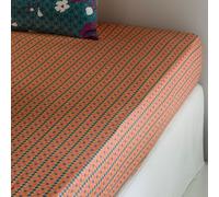 Miss China Cotton Fitted Sheet Teal Print