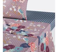 Miss China Cotton Flat Sheet Mauve Print