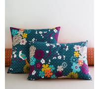 Miss China Cotton Pillowcase Teal Print