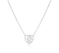 Miss Chipmunk Initial Heart Necklace S925 Sterling Silver Cubic Zirconia Letter A-Z Pendant Tiny Necklace Dainty Jewelry Birthday Gifts for Women Girls-18+2 inch Sliver Chain(S)