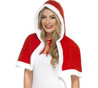 Miss Claus Cape Ladies Christmas Father Xmas Fancy Dress Costume Accessory