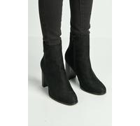 Miss Diva Alathea Round Toe Block Heel Ankle Boots In Black Black 7