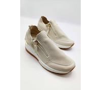 Miss Diva Axel Slip On Side Zip Trainers In Beige Beige 5