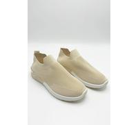 Miss Diva Chelsey Slip On Trainers In Beige Beige