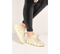Miss Diva Desirae Structured Sole Lace-Up Trainers In Beige Beige 7