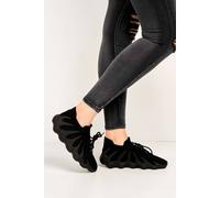 Miss Diva Desirae Structured Sole Lace-Up Trainers In Black Black 3