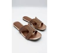 Miss Diva Hera Diamante Embellished Cut-Out Sliders In Rose Gold Rose Gold 3