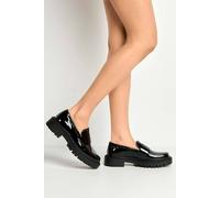 Miss Diva Hinata Panel Cleated Front Loafer In Black Black