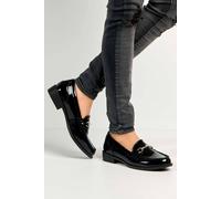 Miss Diva Leefia Horsebit Detail Loafers In Black Black