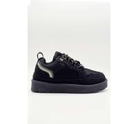 Miss Diva Thea Chunky Lace & Sole Trainers In Black Black