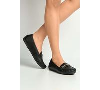 Miss Diva Women's Arietty Diamante Horsebit Detail Slip On Loafers in Black | Size: 5 Miss Diva Black 5