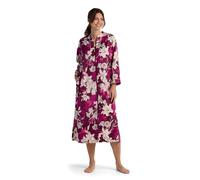 Miss Elaine Brushed Back Satin Long Robe, Zipper and Size Pockets, Burgundy Ivory Paisley, X-Large
