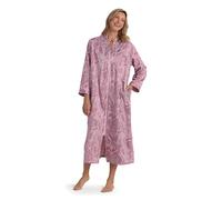 Miss Elaine Brushed Back Satin Long Robe, Zipper and Size Pockets, Burgundy Refined Paisley, X-Large