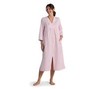 Miss Elaine Long Robe, Brushed Back Satin with Long Sleeves, V-Neckline, Zipper Closure, Pink, X-Large