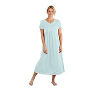 Miss Elaine Nightgown - Women's Long Tricot Nightgown, Short Flutter Sleeves, Comfortable Lightweight Fabric, Sleepwear, Sea Foam, M