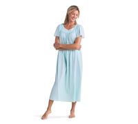 Miss Elaine Nightgown - Women's Long Tricot Nightgown, Short Flutter Sleeves, Comfortable Lightweight Fabric, Sleepwear, Sea Foam, 1X