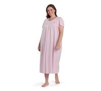 Miss Elaine Women's Plus-Size Tricot Long Flutter Sleeve Gown (2X, Pink), Pink, 2X