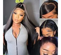 Miss Flower 250% Density Ultra-thin Invisible HD Lace Front Wigs Human Hair Pre Plucked 28Inch Real Full Large Lace Space 13x4 Straight Lace Front Wigs Human Hair Wigs For Black Women