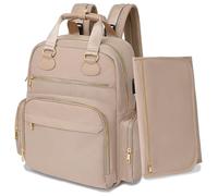 MISS FONG Changing Bag Backpack,Baby Bags Nappy Changing Backpack,Travel Baby Bag Large Capacity with Foldable Changing Mat, Stroller Straps, USB Charge Port for Moms and Dads, Khaki