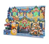 Miss Girlie Girl Illuminated Christmas Home Lights and Music Pop Up Card Plays 6 Christmas Melody with Matching Flashing Lights Plus Replaceable Battery (1 Card with Envelope)