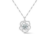 Miss Glorael Ethereal Bloom Pendant Necklace - Delicate Floral Jewelry for Women, Perfect for Everyday Elegance and Celebratory Moments, a Timeless Gift of Sparkle