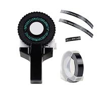 Miss Good Embossing Label Maker, Portable 3D Mini Label Maker Machine | Vintage Handheld DIY Embossed Label Printer Machine with Tape for DYMO Printer Cutting Black Tape for Home Office